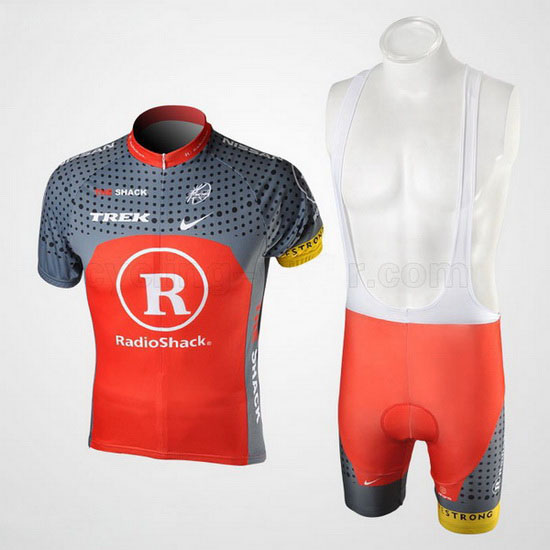 2010 Maillot Radioshack Tirantes Mangas Cortas Naranja Y grigio